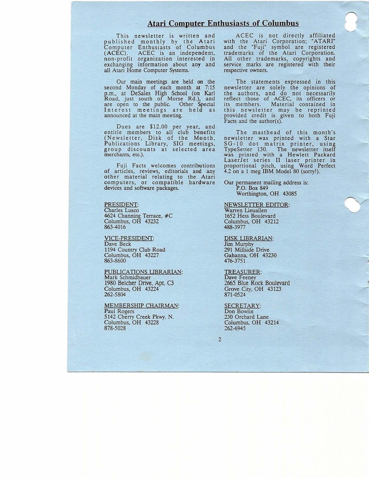 Atari User Group Newsletter June to December 1987 Part 6 : Kevin 